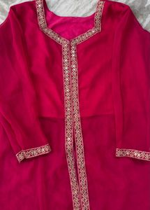 Elegant Pink Kurta with Embellishments