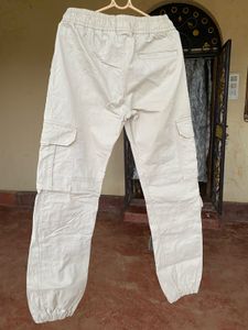Classic Cargo Joggers Beige Pants