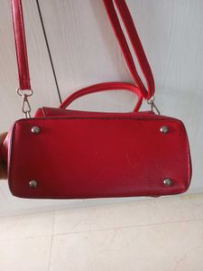 Sling bag Red Handbag with Gold Accent