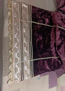Burgundy Velvet Pant Kameez