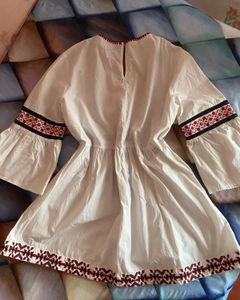 Boho Embroidered White Kurta