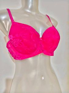 Vibrant Pink Lace Bra 36 B