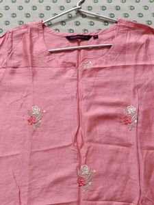 Rangmanch Pink Embroidered Kurta
