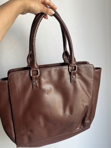 Classic Brown Leather Tote Bag