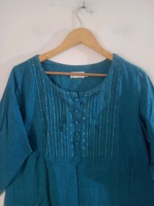 Green Sequence Kurta (Women)