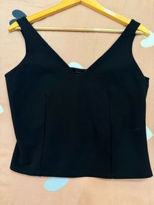 Classic Black V-Neck Corset top