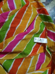 Elegant multicolor striped palazzo with dupatta