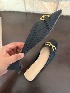 Quilted Mules with Gold Horsebit Detail