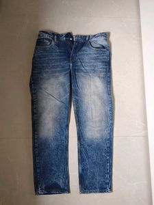 Men's Washed Blue Denim Jeans ( Roadster)