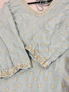 Light Blue Floral Midi Dress