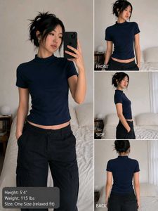 Black Mock Neck T-Shirt