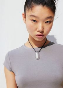 Basic Grey Cropped Jersey T-shirt