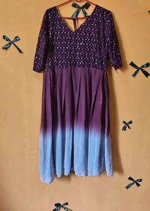 Elegant Ombre Sequined Ethnic Gown