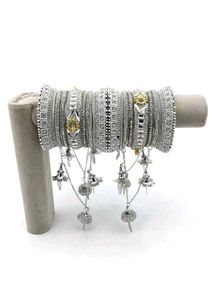 Exquisite Silver Bangles with Charms