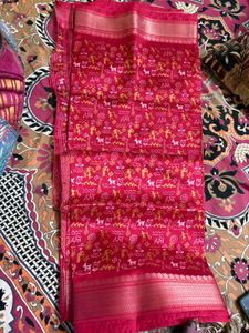 Vibrant Pink Ethnic Saree with Blouse