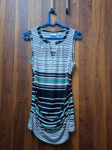 Striped Sleeveless V-Neck Top