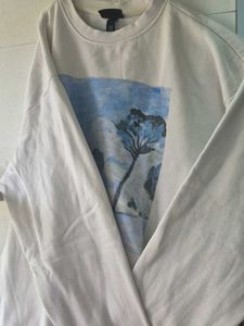 Cream Landscape Print Sweatshirt