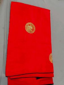 Elegant orange Saree with Gold Embellishments
