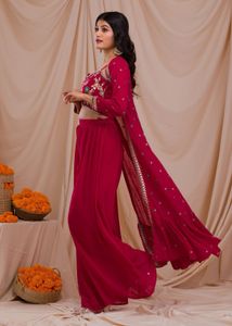 Rani Pink Zariwork Readymade Sharara Suit Size XL