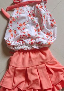 Girls Cotton Blend Skirt.