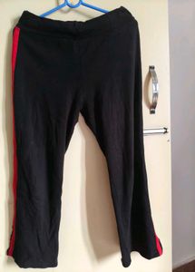 Black Track Pants with Side Stripes