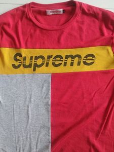 L size SUPREME red-grey sweatshirt for men