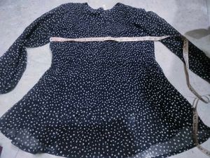 Navy Blue Polka Dot top
