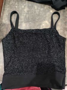 Sparkly Black Spaghetti Strap Top