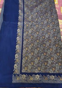 Royal Blue Saree with Intricate Brocade