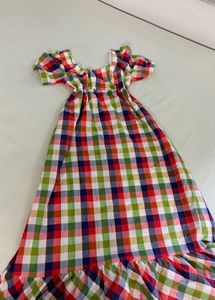 Colorful Checkered Summer picnic Dress