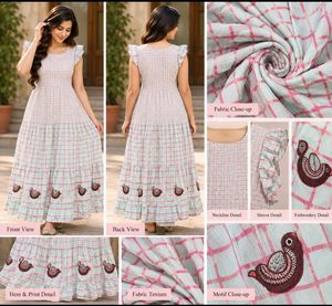 Pastel Mint & Pink Printed Tiered Maxi Dress
