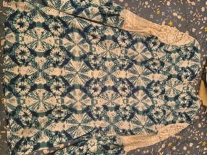 Trendy Diva Chiffon Tunic with Lace Sleeves M