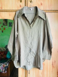 Oversized Collared Button-Up Shirt