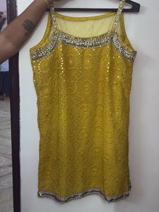 Yellow Embellished Kurta