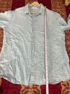 Uniqlo Light Blue Linen Shirt