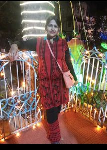 Red Black Knit Sweater Kurta Pant