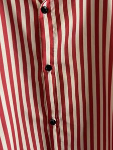 Classic Red &amp; White Striped Button-Up Shirt