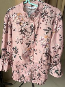 Floral Print Smocked Waist Top