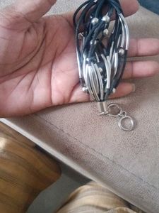 Chunky Pearl Beaded Bracelet with Tassel 2 piece
