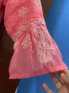Pink Chikankari Kurta set