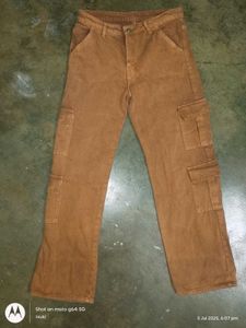 y2k rust light wash brown denim cargo jeans baggy