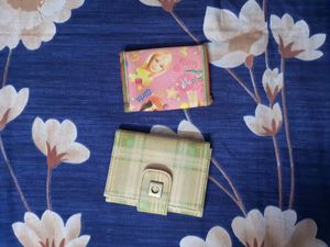 combo of 2 wallets 1 barbie girl purse, 1 wallet with zips