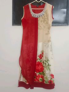Embellished Neck Kurti With Stones