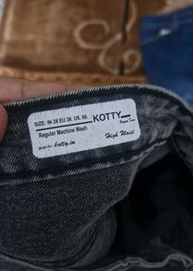 Gray Wide Leg Denim Jeans