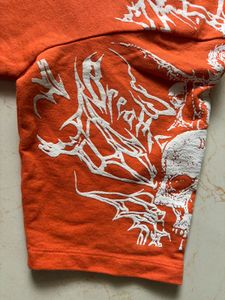 Orange Skull Graphic T-Shirt