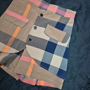 Stylish formal Plaid Skorts