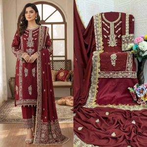 Elegant Pink Embroidered Kurta Set with Dupatta