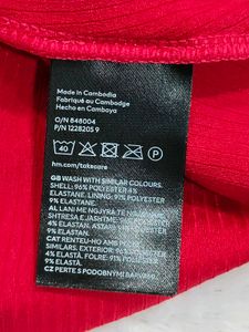H&amp;M Red Spaghetti Strap Bodysuit