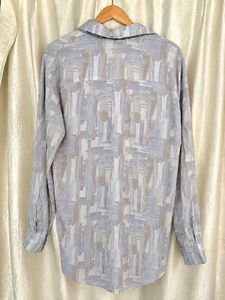 Abstract Print Button-Up Shirt