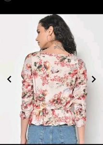 Shahion Printed Slim Fit Blouson Top
